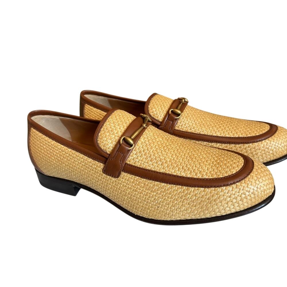 Gucci NWB Beige and Brown Men's Slip-On Loafers - Picture 6 of 11